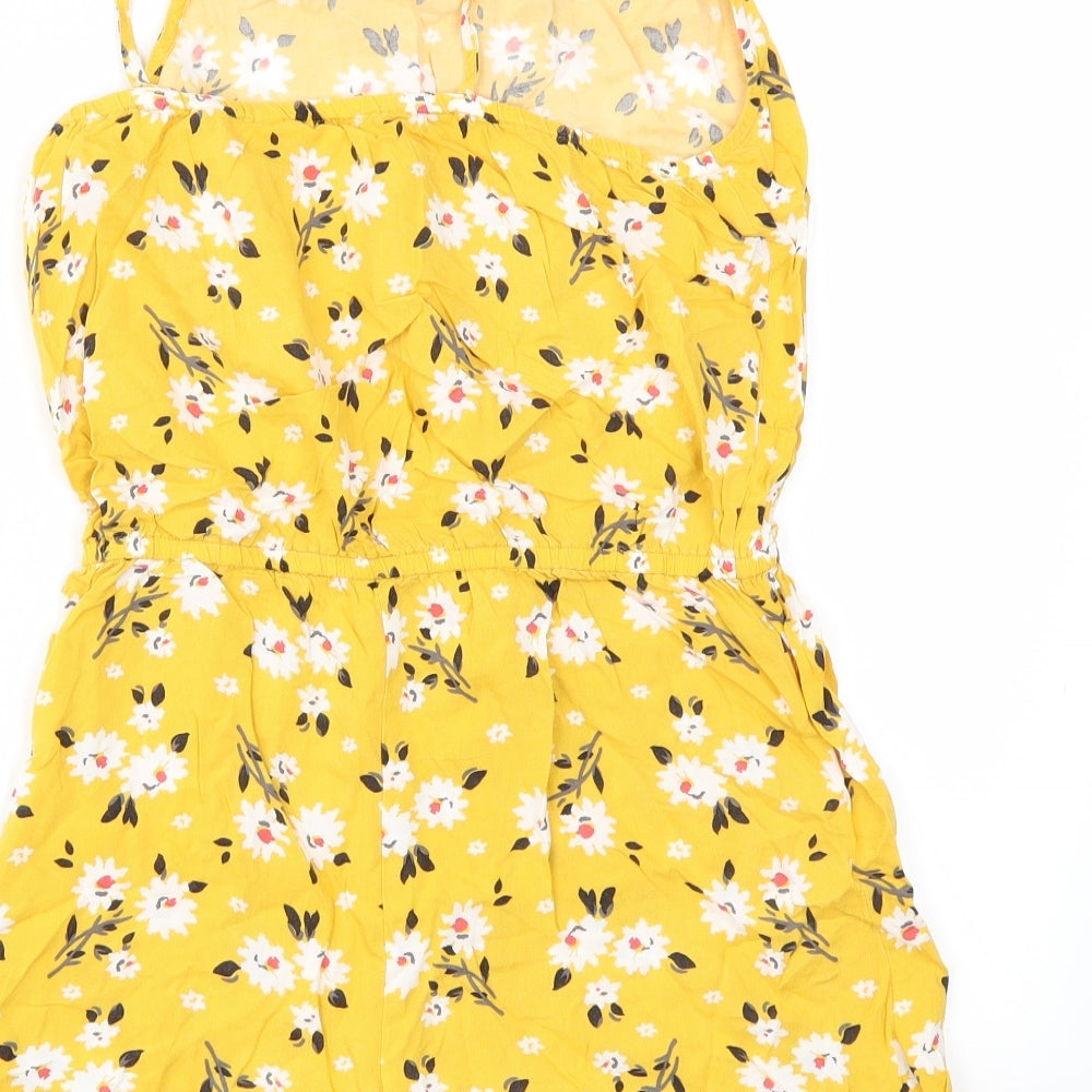 Matalan Girls Yellow Floral Bodysuit One-Piece Size 14 Years