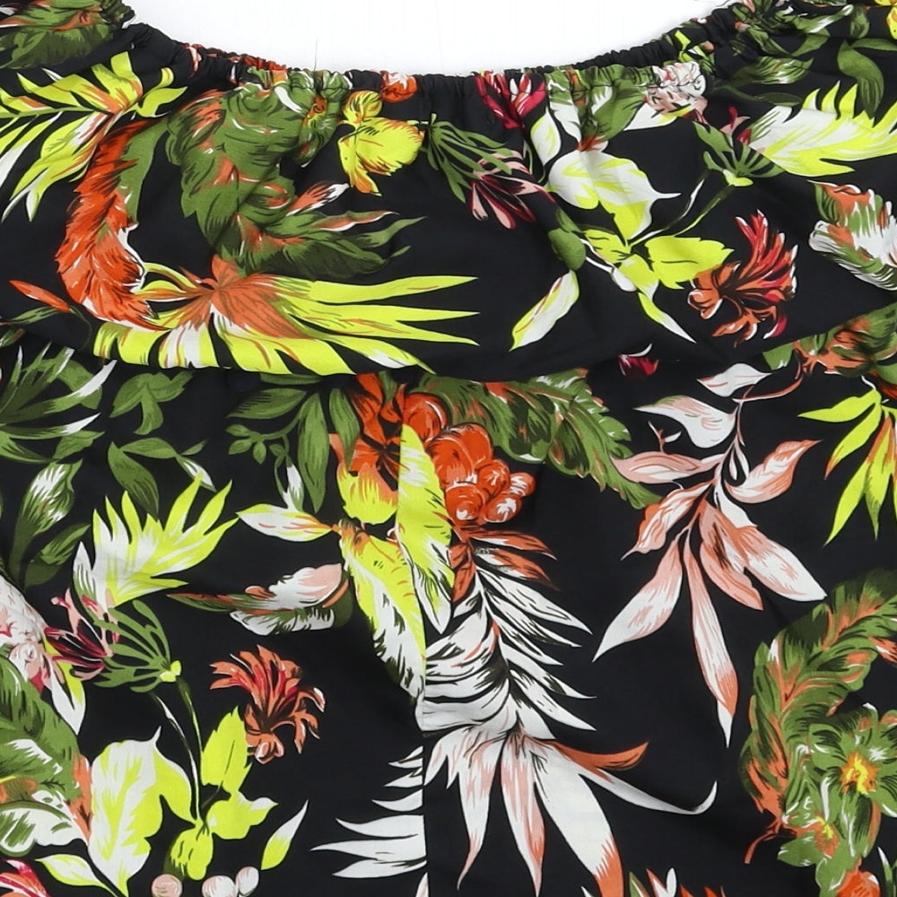 Boohoo Womens Multicoloured Floral Basic Blouse Size 6