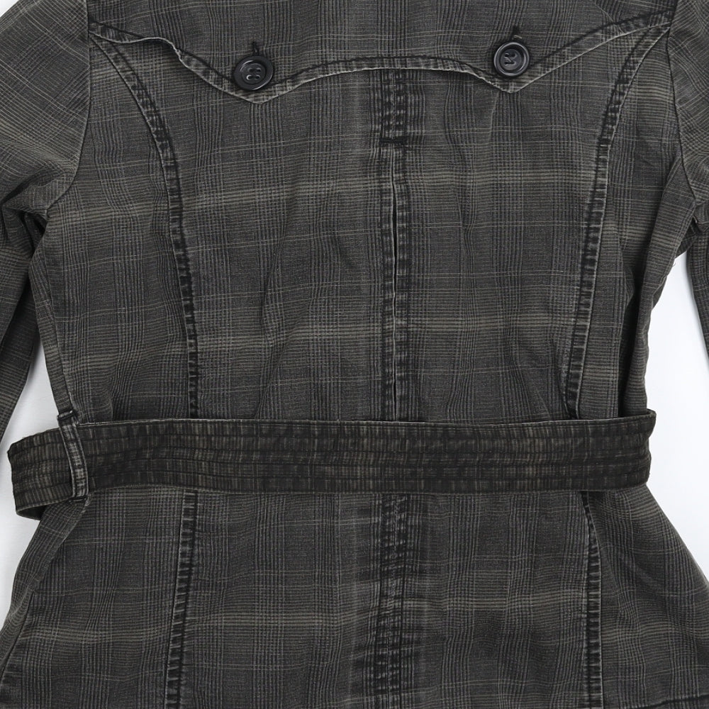 Topshop Womens Grey Check Jacket Blazer Size 12