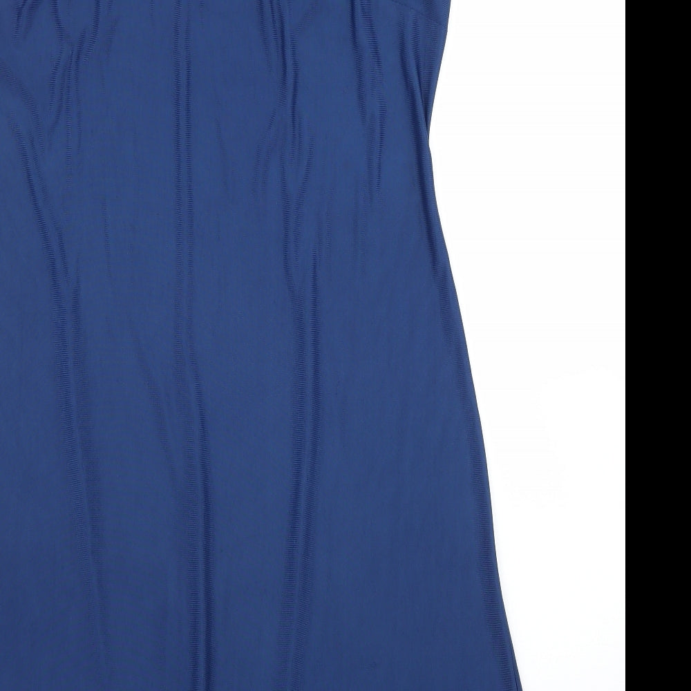 Preworn Womens Blue Solid Capri Gown Size L