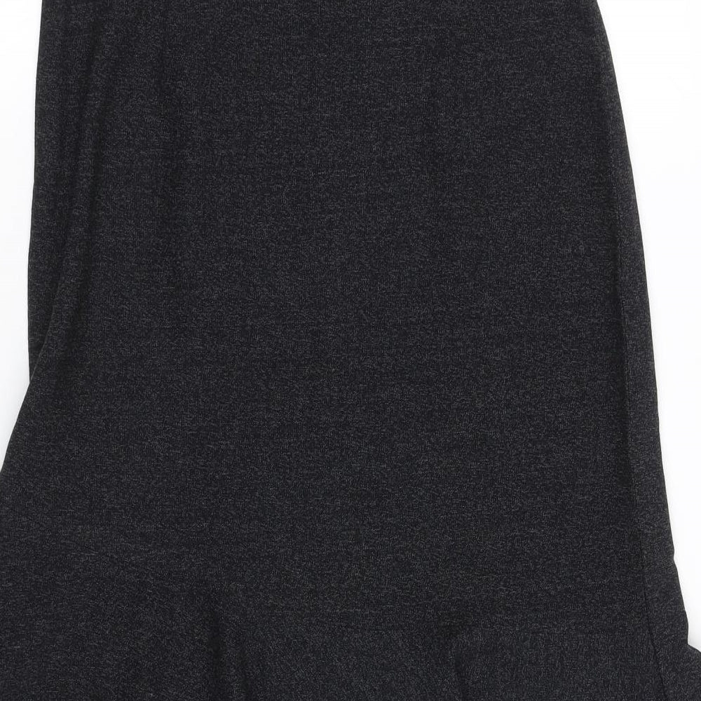 Preworn Womens Grey A-Line Skirt Size S - frill bottom