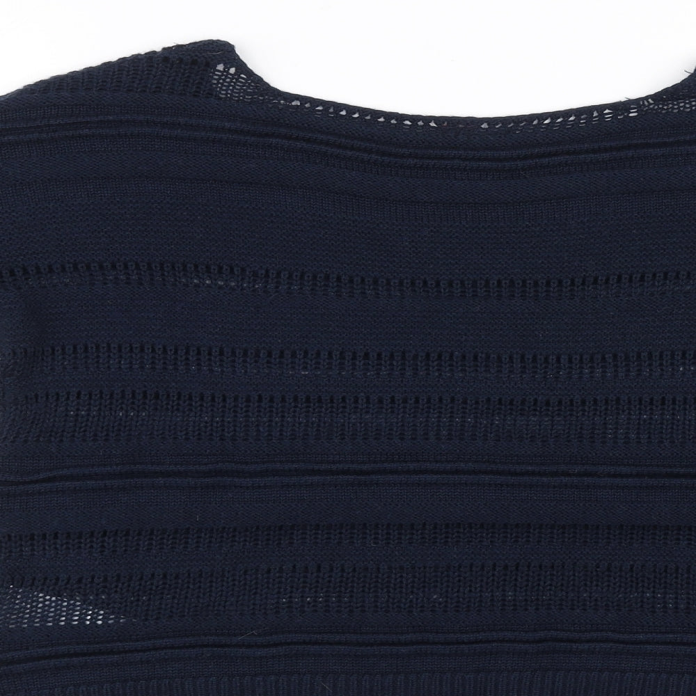 Zakti Womens Blue Knit Pullover Sweatshirt Size S