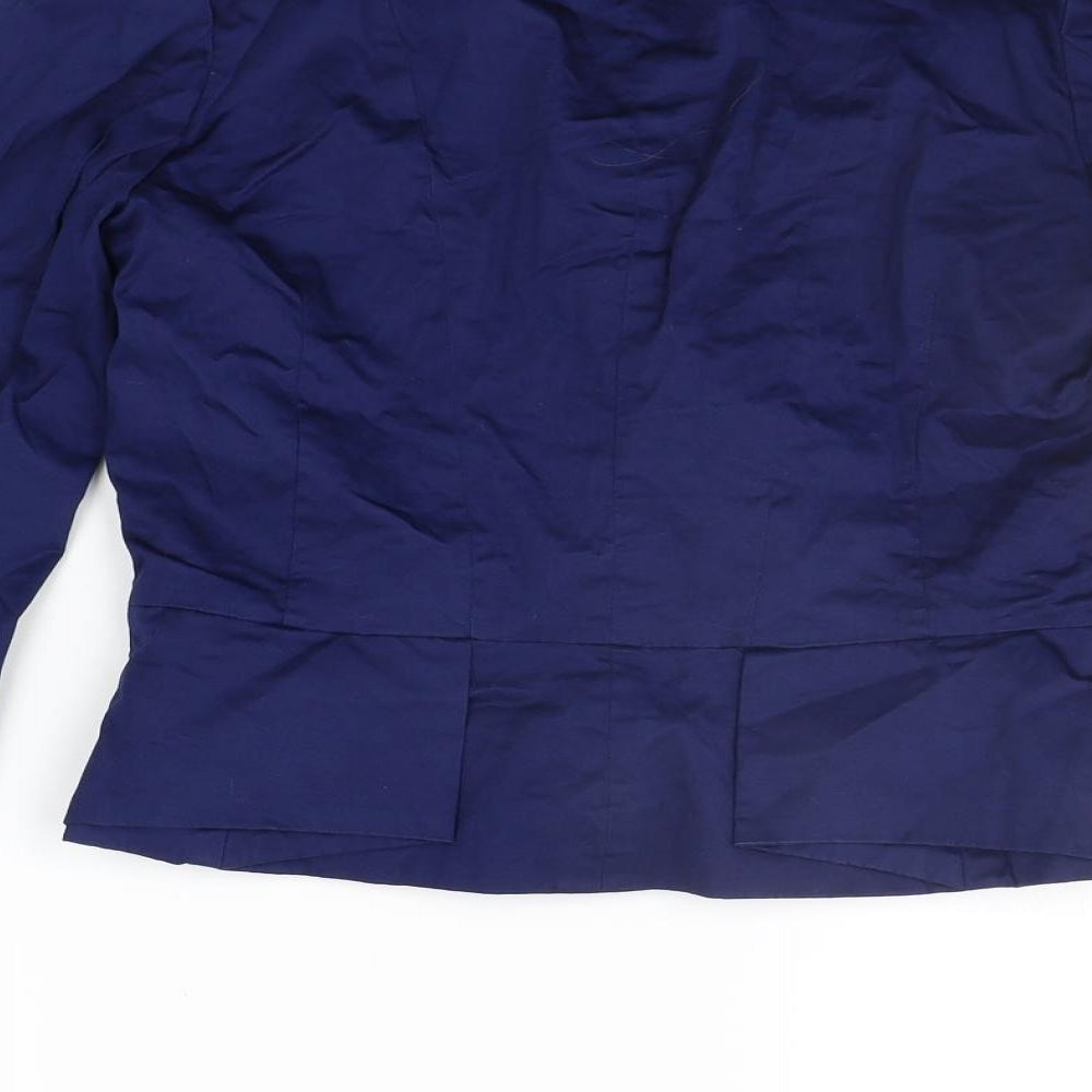 H&M Womens Blue Houndstooth Jacket Blazer Size 10