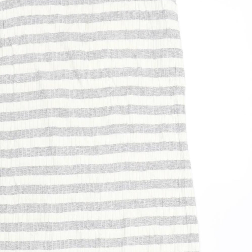 Marks & Spencer Womens Grey Striped A-Line Size 12