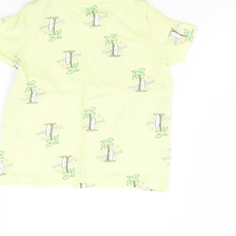 Fred & Flo Baby Yellow Spotted Basic T-Shirt Size 9-12 Months - Miami Beach