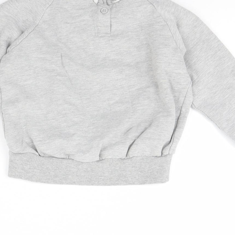 Preworn Girls Grey Pullover Jumper Size 4 Years - Barbie