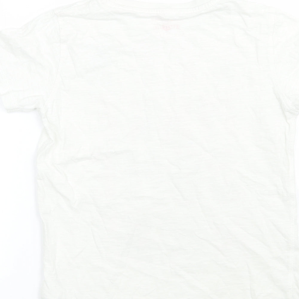 NEXT Girls White Basic T-Shirt Size 7 Years