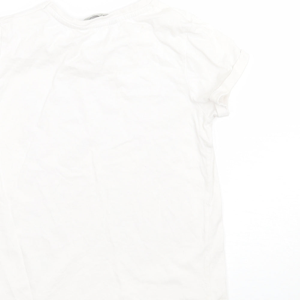 George Girls White Basic T-Shirt Size 7-8 Years