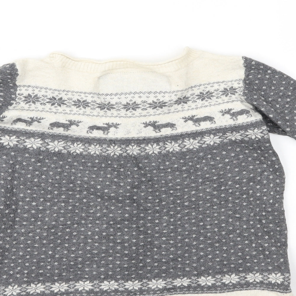 Heritage Girls Grey Polka Dot Pullover Jumper Size S