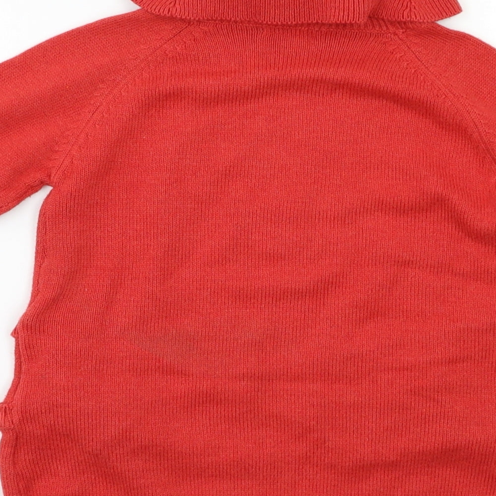 Vertbaudet Girls Red Pullover Jumper Size 5 Years - Butterflies