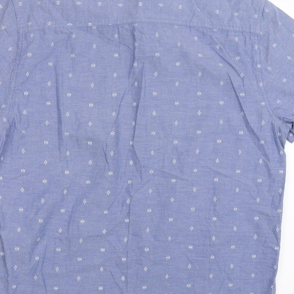 Easy Mens Blue Button-Up Size L