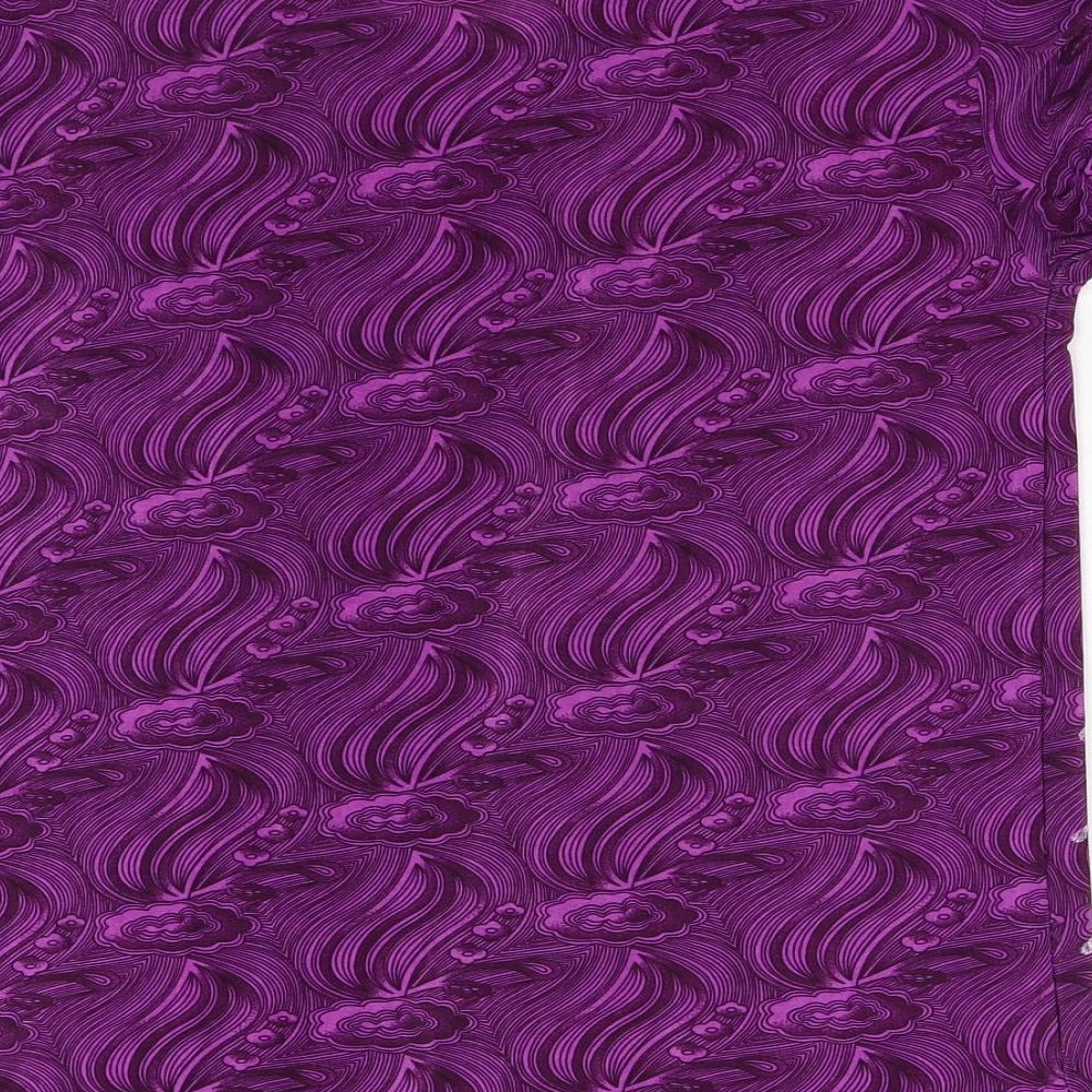 Hong Yu Womens Purple Floral Basic Blouse Size M