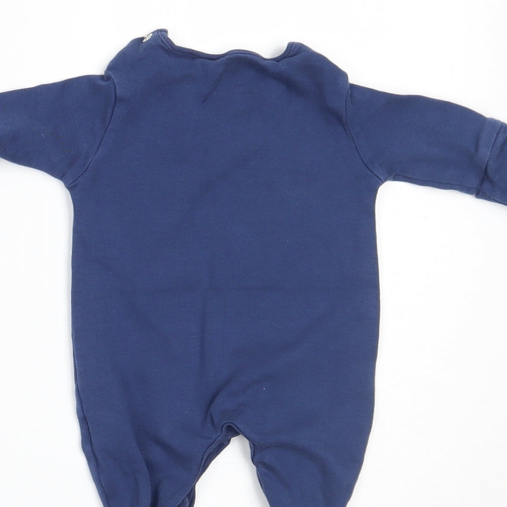 Next Boys Blue Babygrow One-Piece Size Newborn - BUILT IN MITTENS