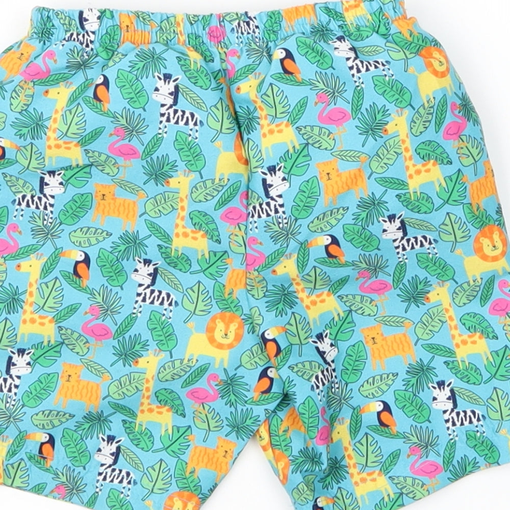 JoJo Maman Bébé Baby Multicoloured Animal Print Cropped Trousers Size 9-12 Months - Animals
