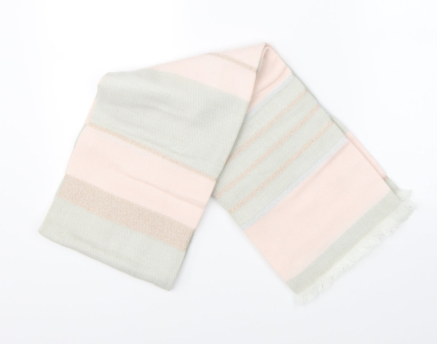 Preworn Womens Pink Striped Scarf