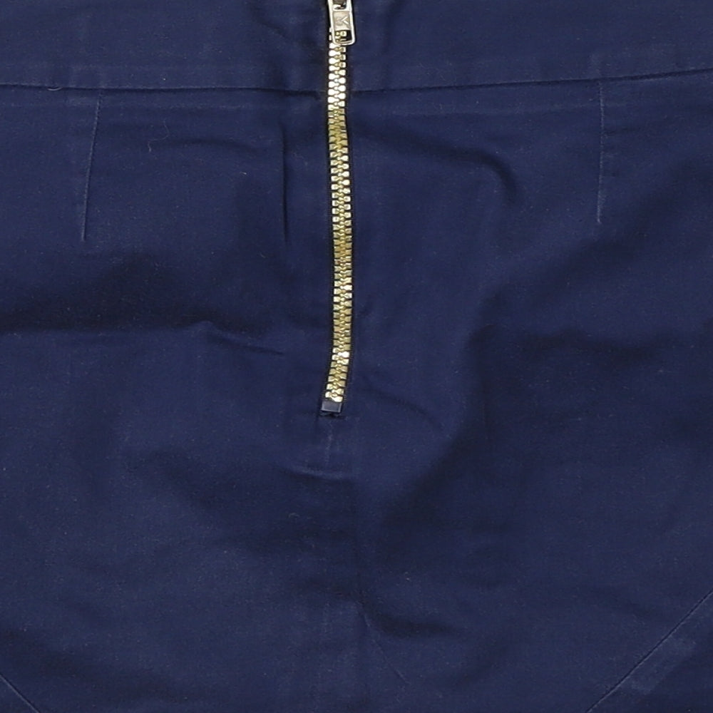 Topshop Womens Blue A-Line Skirt Size 8