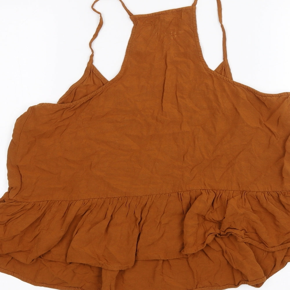 New Look Womens Brown Basic T-Shirt Size 10