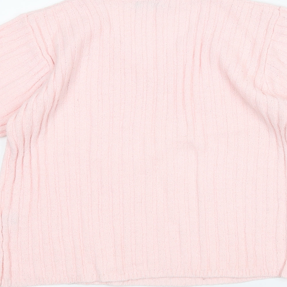 Classique Womens Pink Pullover Jumper Size M