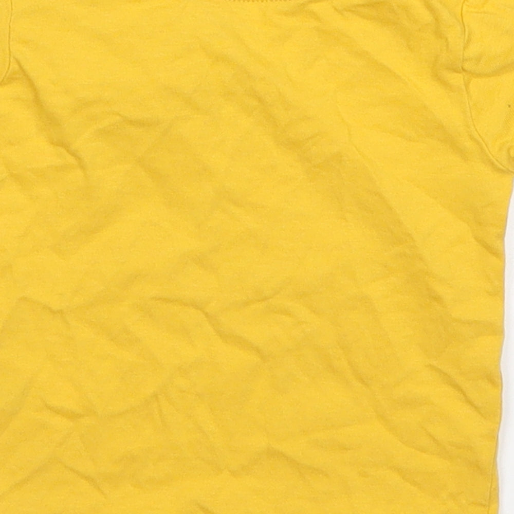 Primark Girls Yellow Basic T-Shirt Size 3-6 Months - Happy
