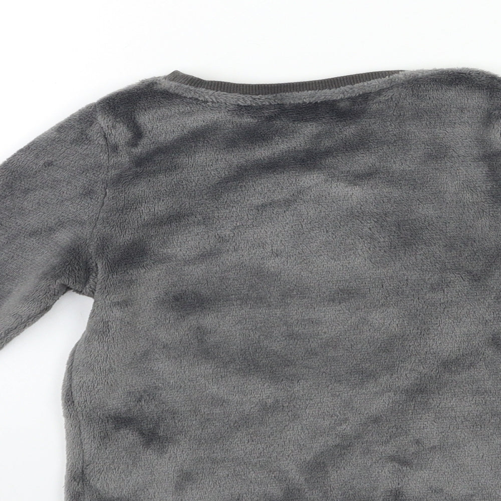 H&M Girls Grey Fleece Top Pyjama Top Size 5-6 Years