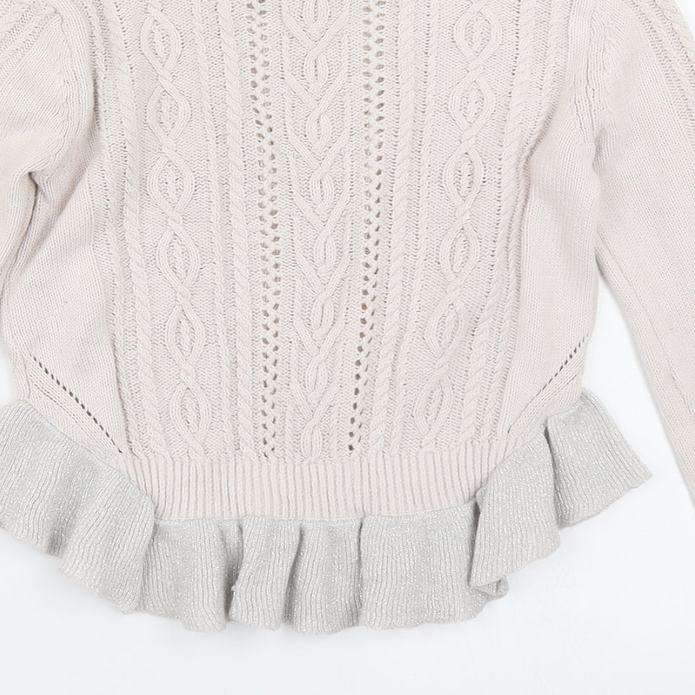 Lulurain Girls Pink Knit Pullover Jumper Size 6 Years