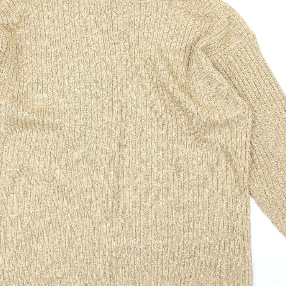 LC Womens Yellow Knit Pullover Jumper Size 14