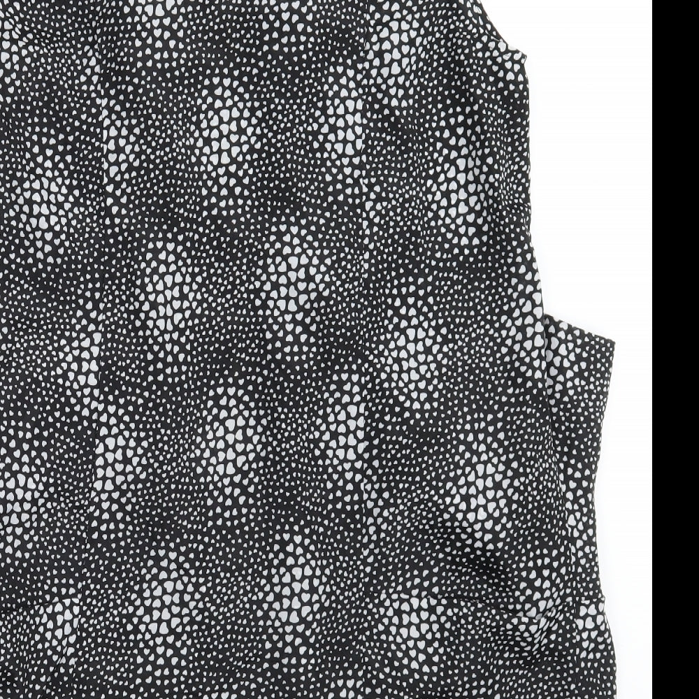 Yours Womens Black Polka Dot Basic Blouse Size 10