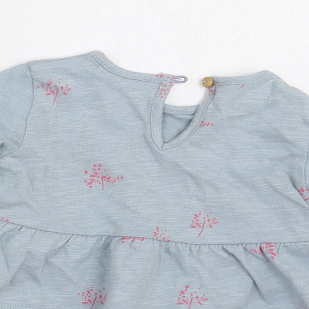 Zara Girls Blue Floral A-Line Size 0-3 Months