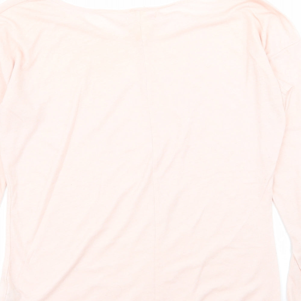 Bershka Womens Pink Basic T-Shirt Size L