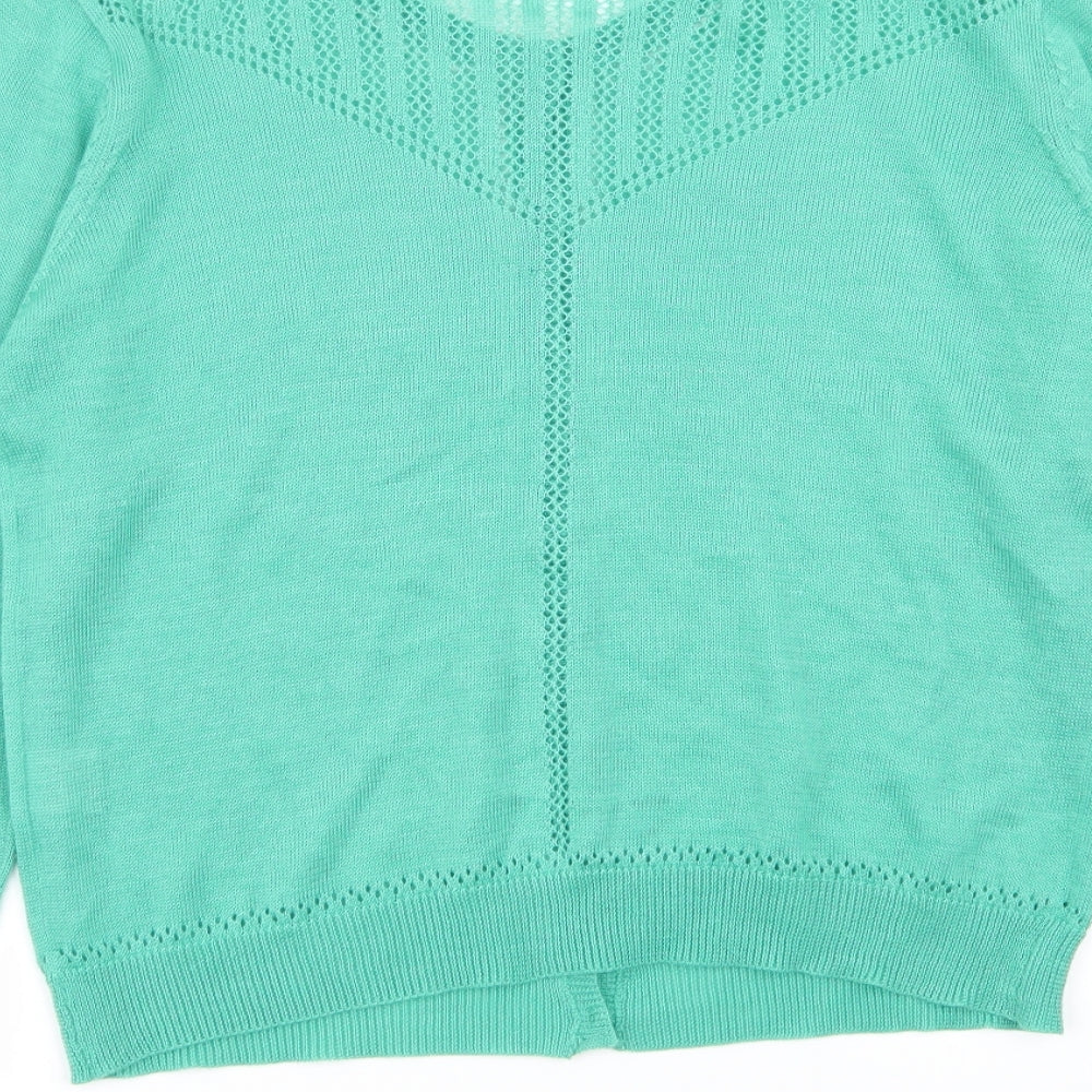 INDISKA Womens Green Geometric Cardigan Jumper Size L