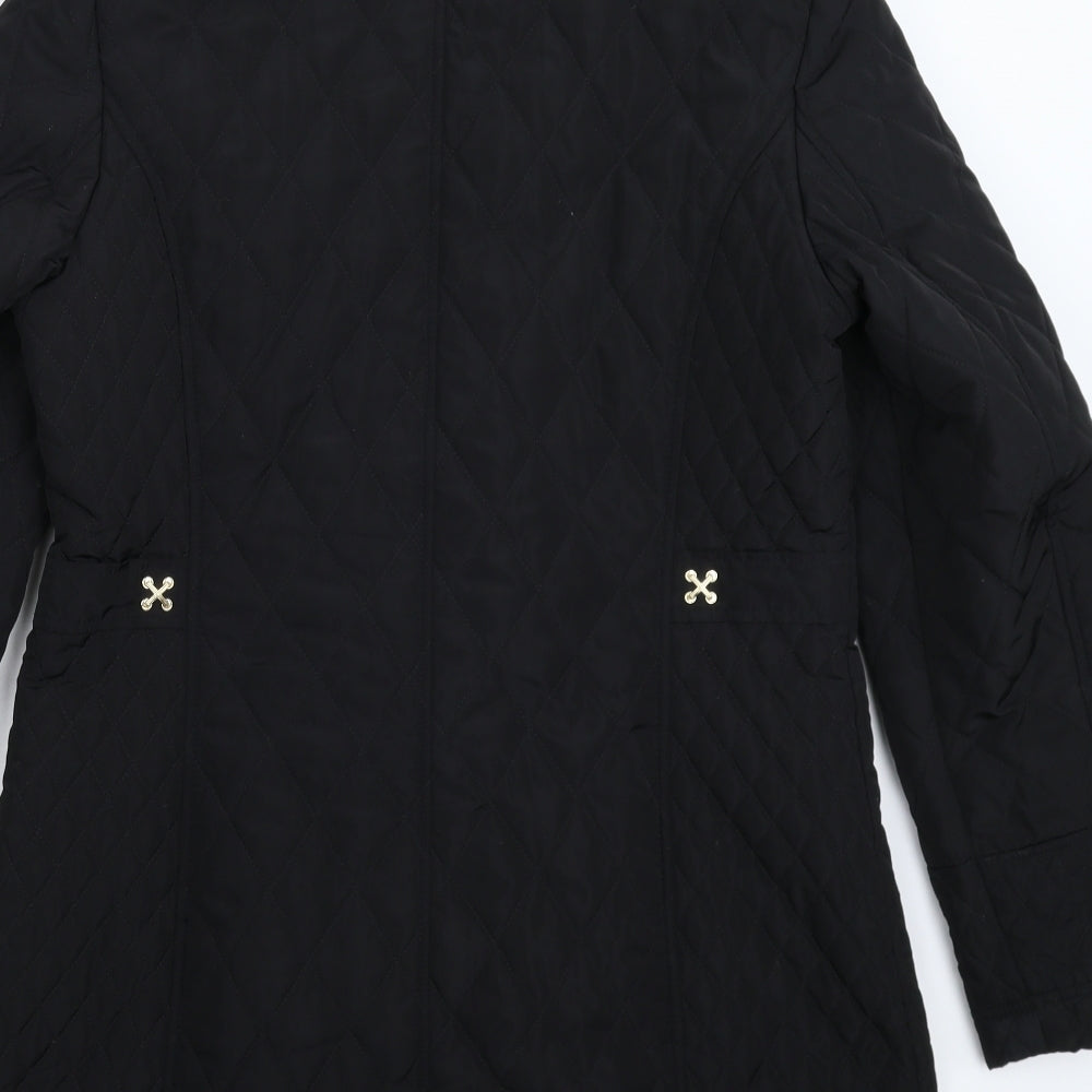 Klass Womens Black Pea Coat Coat Size S