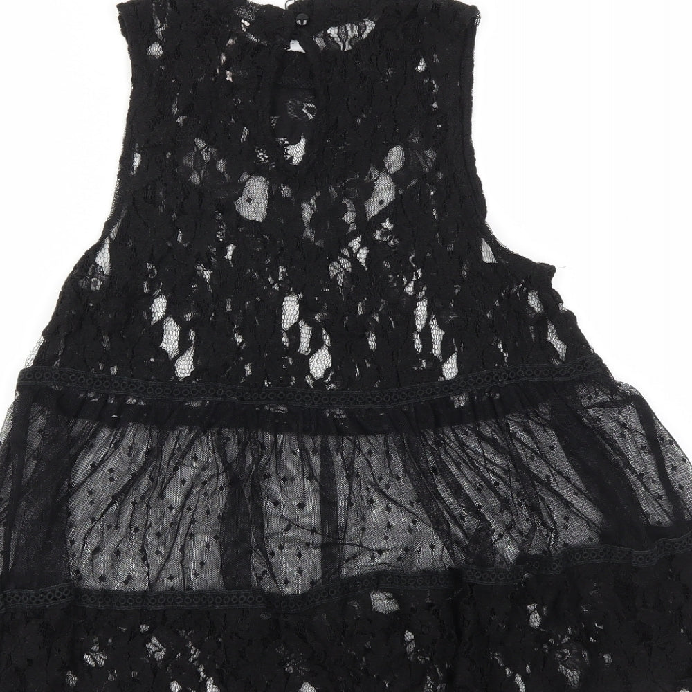 Poof Womens Black Basic T-Shirt Size M