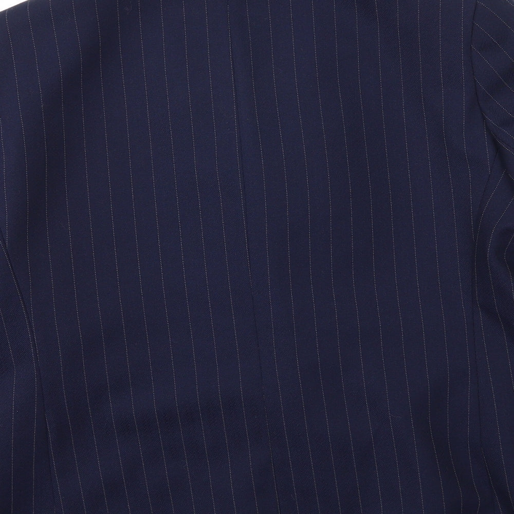 Preworn Womens Blue Striped Jacket Blazer Size M