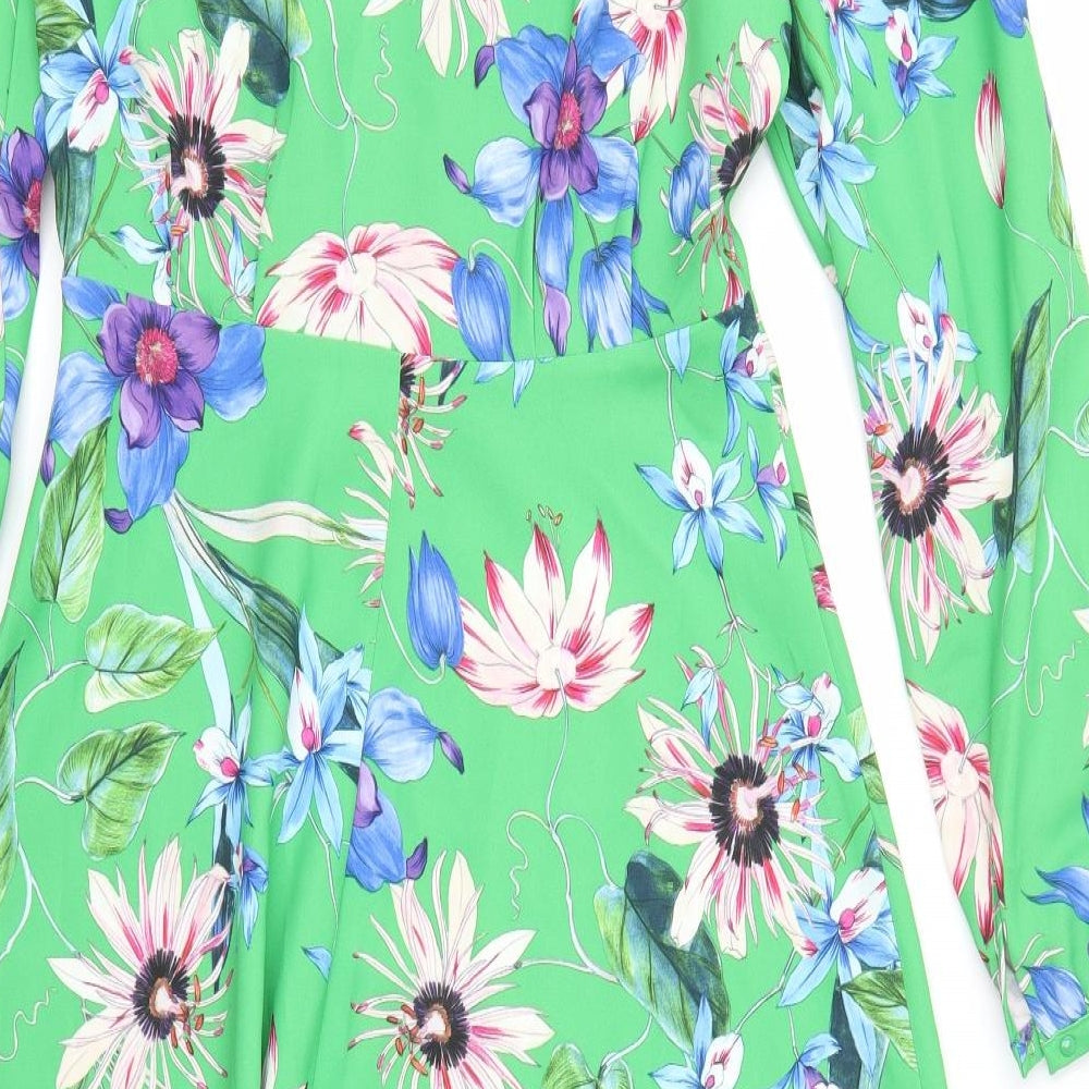 H&M Womens Multicoloured Floral Fit & Flare Size 8