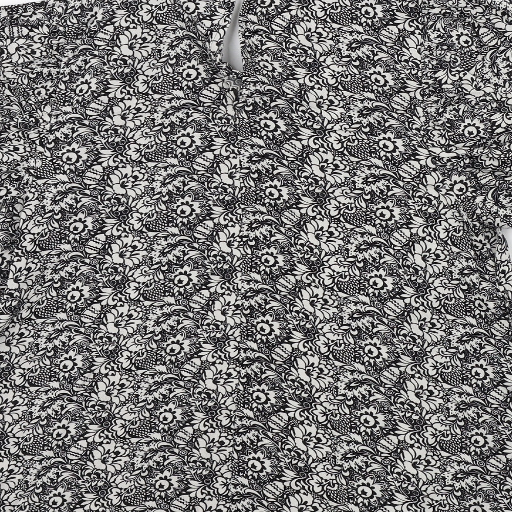 Primark Womens Black Geometric Basic Blouse Size 8