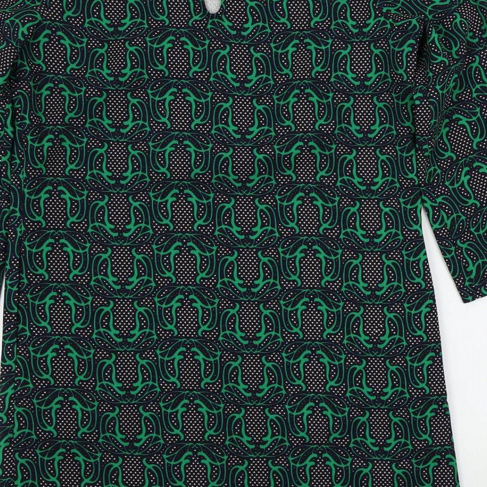 Traffic People Womens Green Geometric A-Line Size S