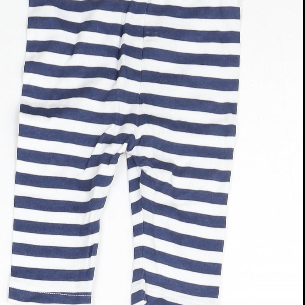 Disney Boys Blue Striped Jogger Leggings Size 0-3 Months