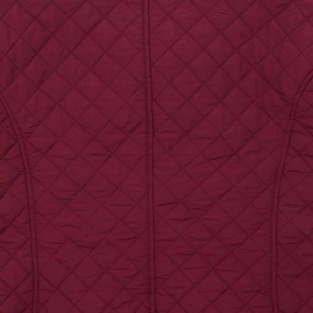 Julipa Womens Red Quilted Coat Size 12