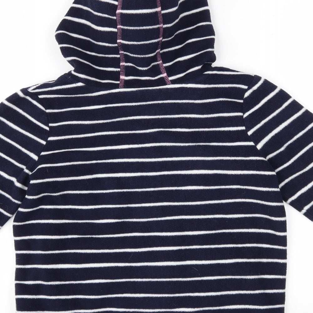 George Girls Blue Striped Pullover Hoodie Size 8-9 Years