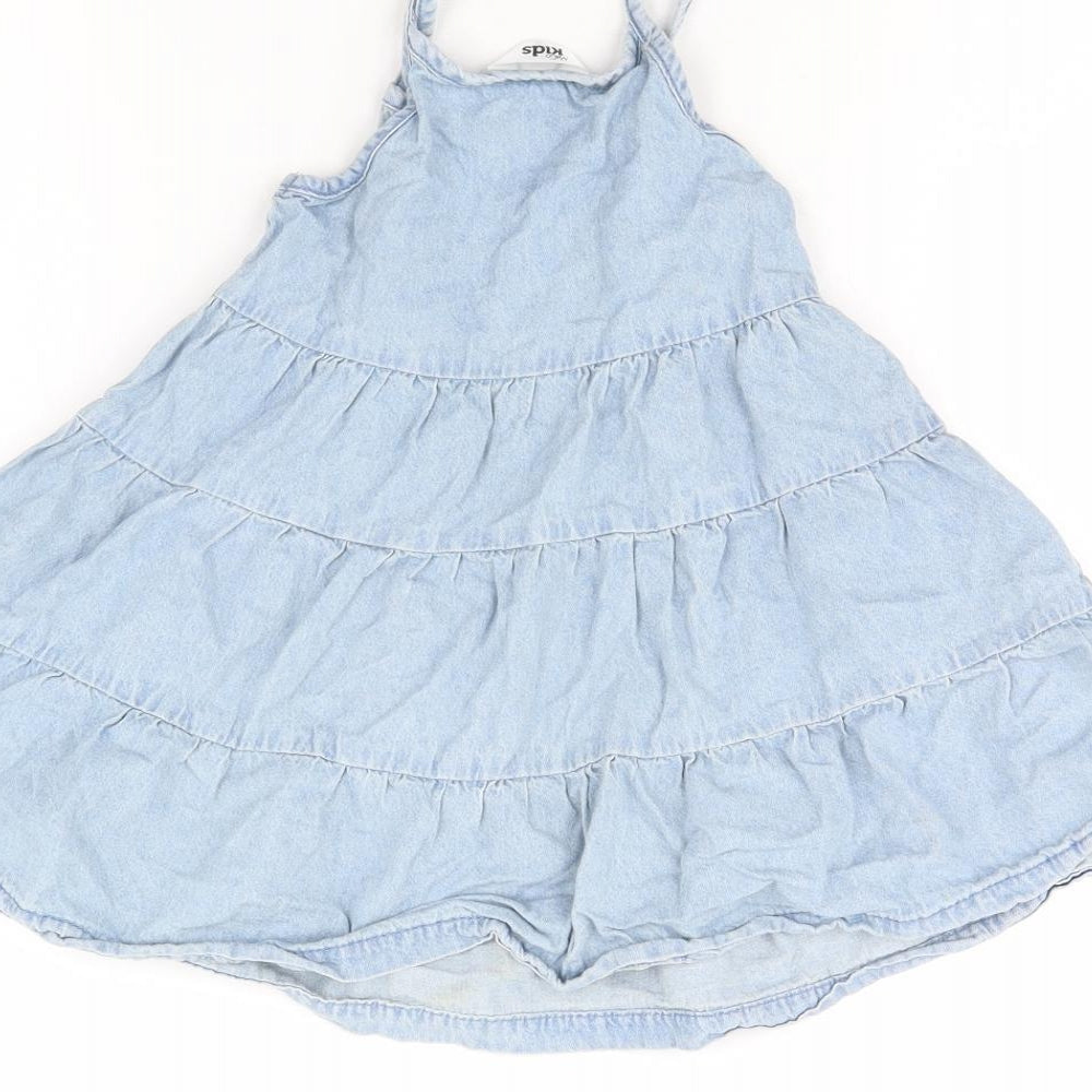 M&Co Girls Blue Denim Fit & Flare Size 18 Months