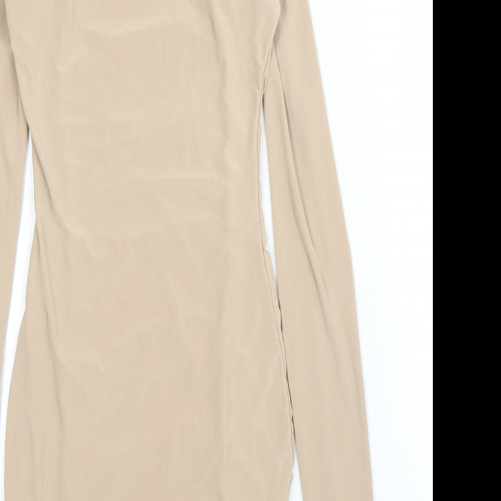 Preworn Womens Beige Bodycon Size 6