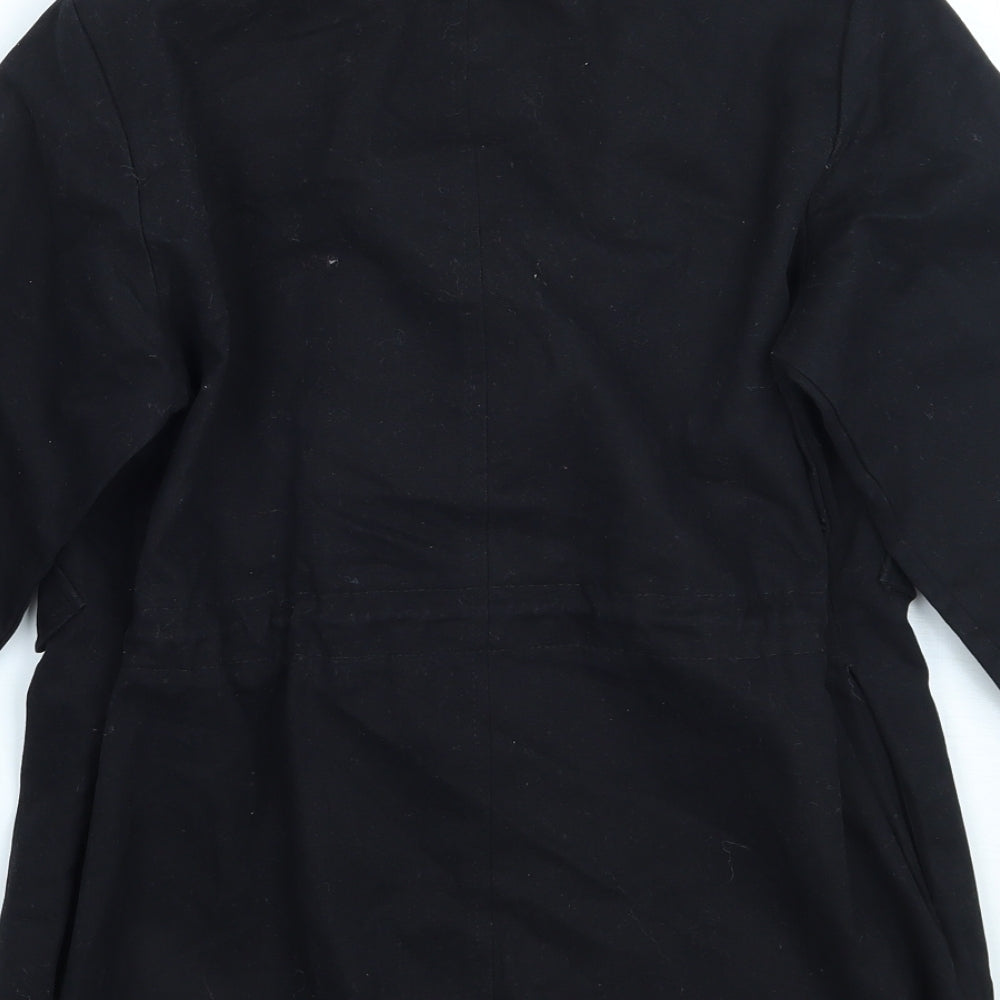 Happy star Womens Black Floral Jacket Coat Size 8