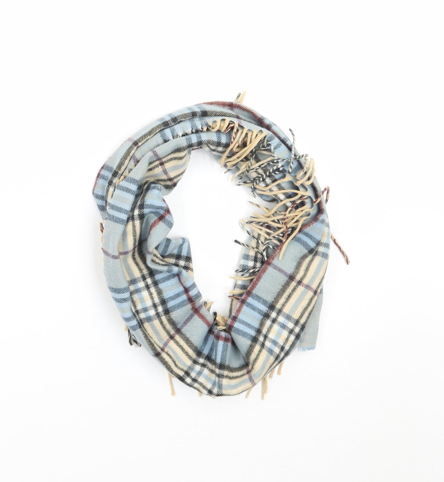 Preworn Womens Blue Check Scarf