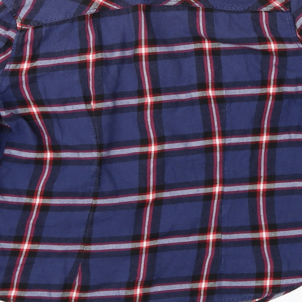 H&M Womens Purple Check Basic Button-Up Size 8