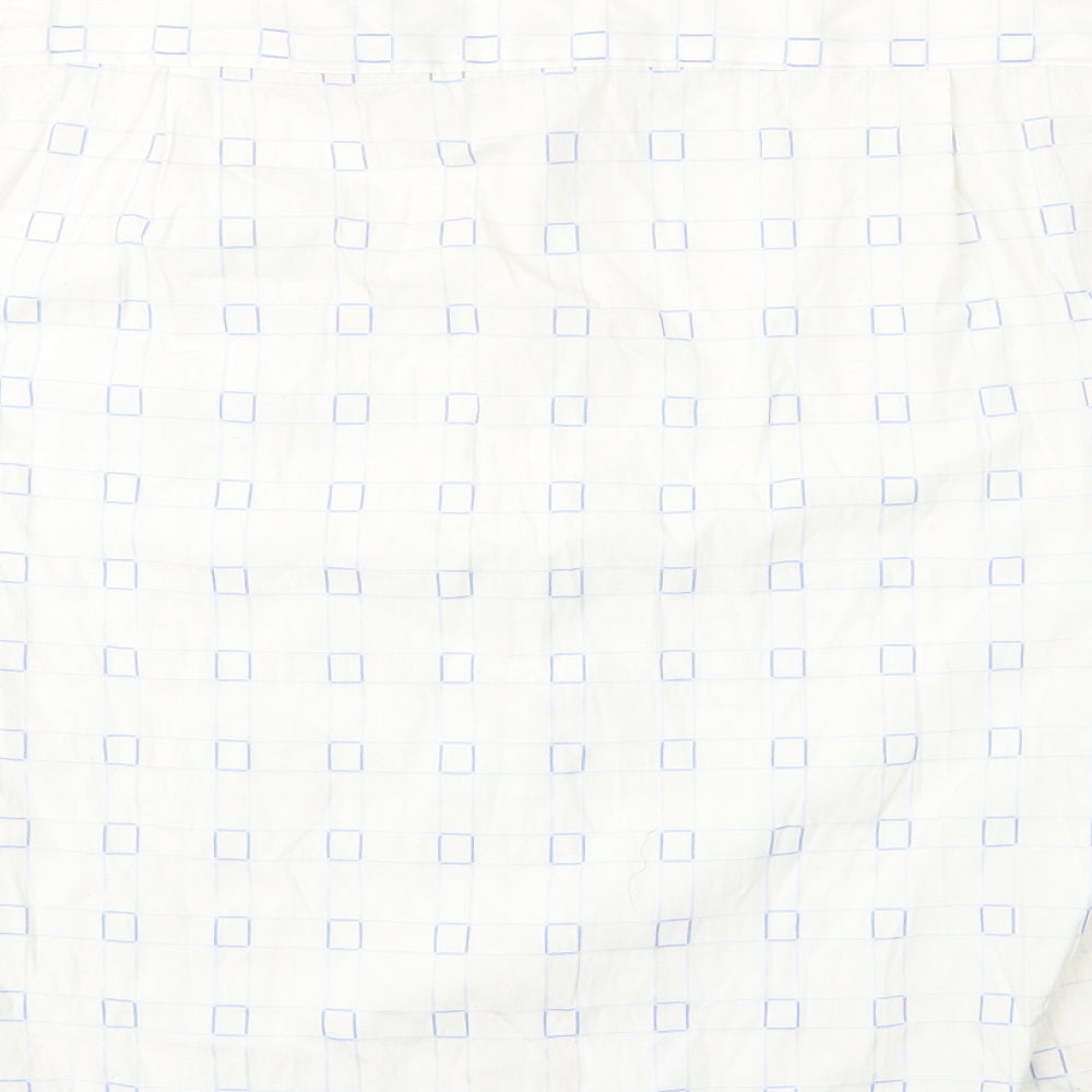 Petroleum Mens White Check Button-Up Size L