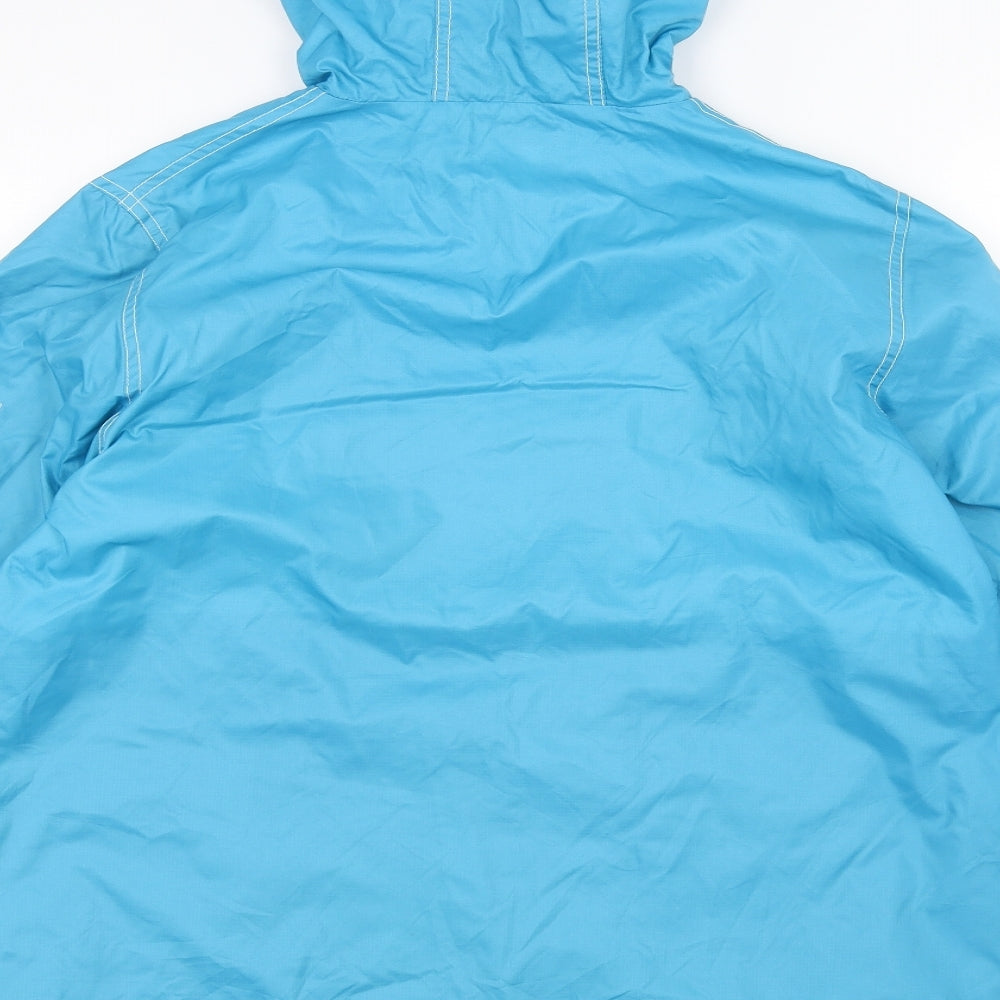 Reflections Womens Blue Rain Coat Coat Size M