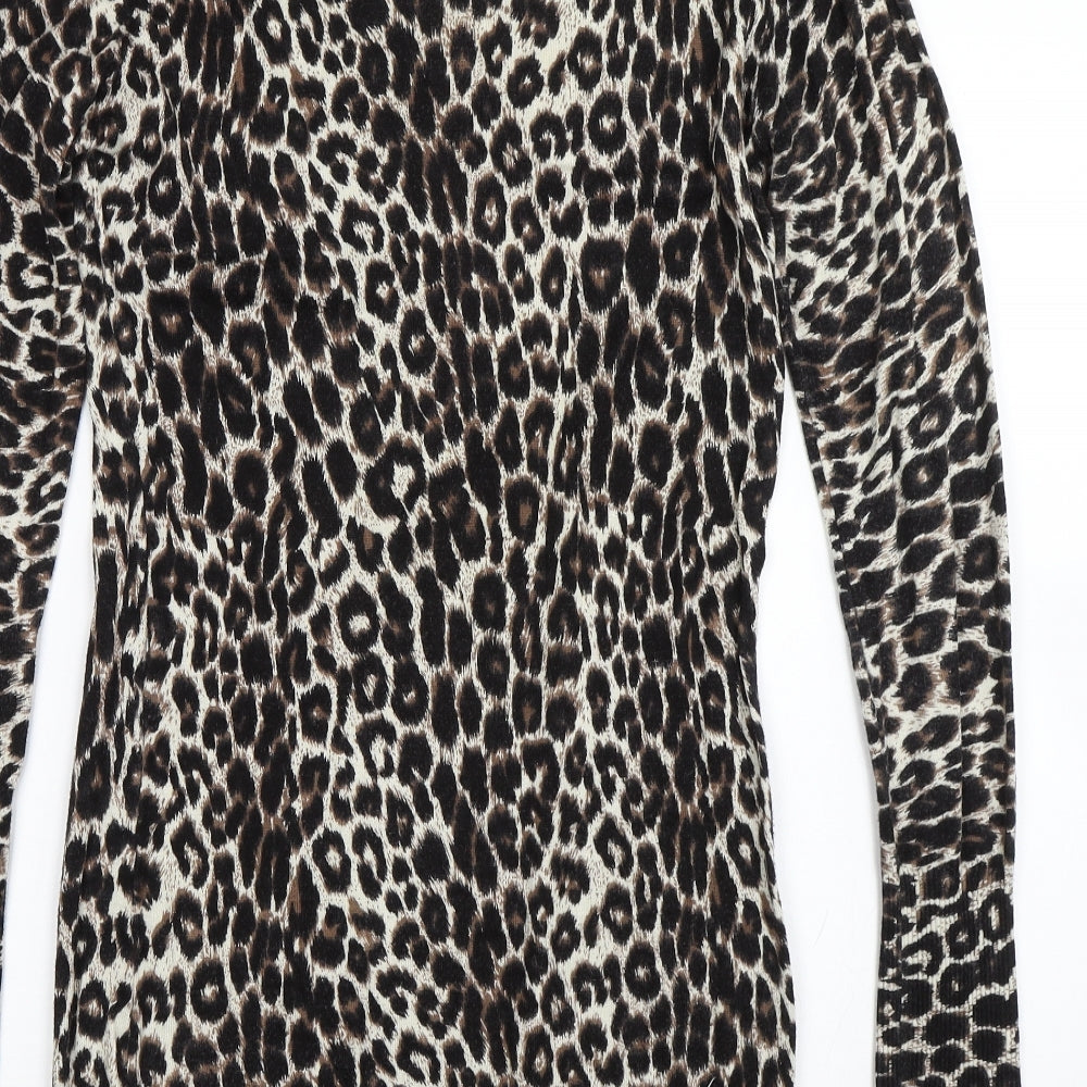 Select Womens Black Animal Print Shift Size 14