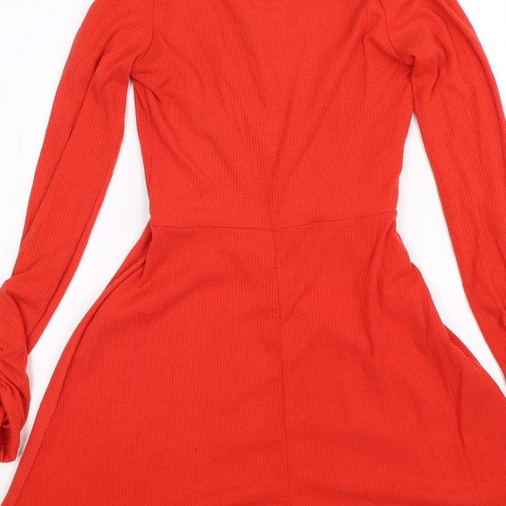Boohoo Womens Orange A-Line Size 8