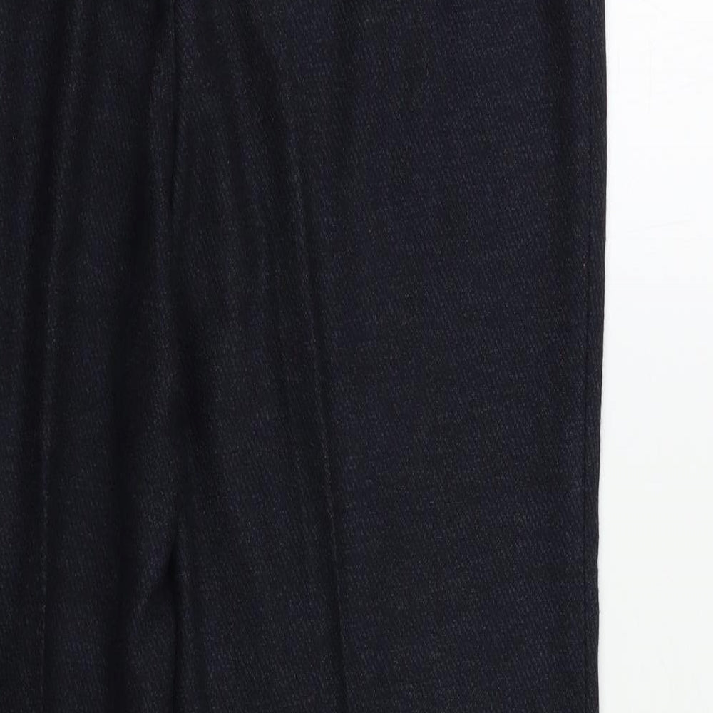 CC Petite Womens Blue Herringbone Trousers Size 12 L25 in