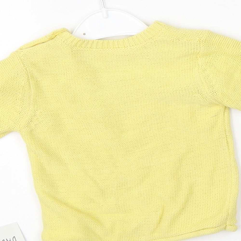 George Girls Yellow Knit Pullover Jumper Size 0-3 Months